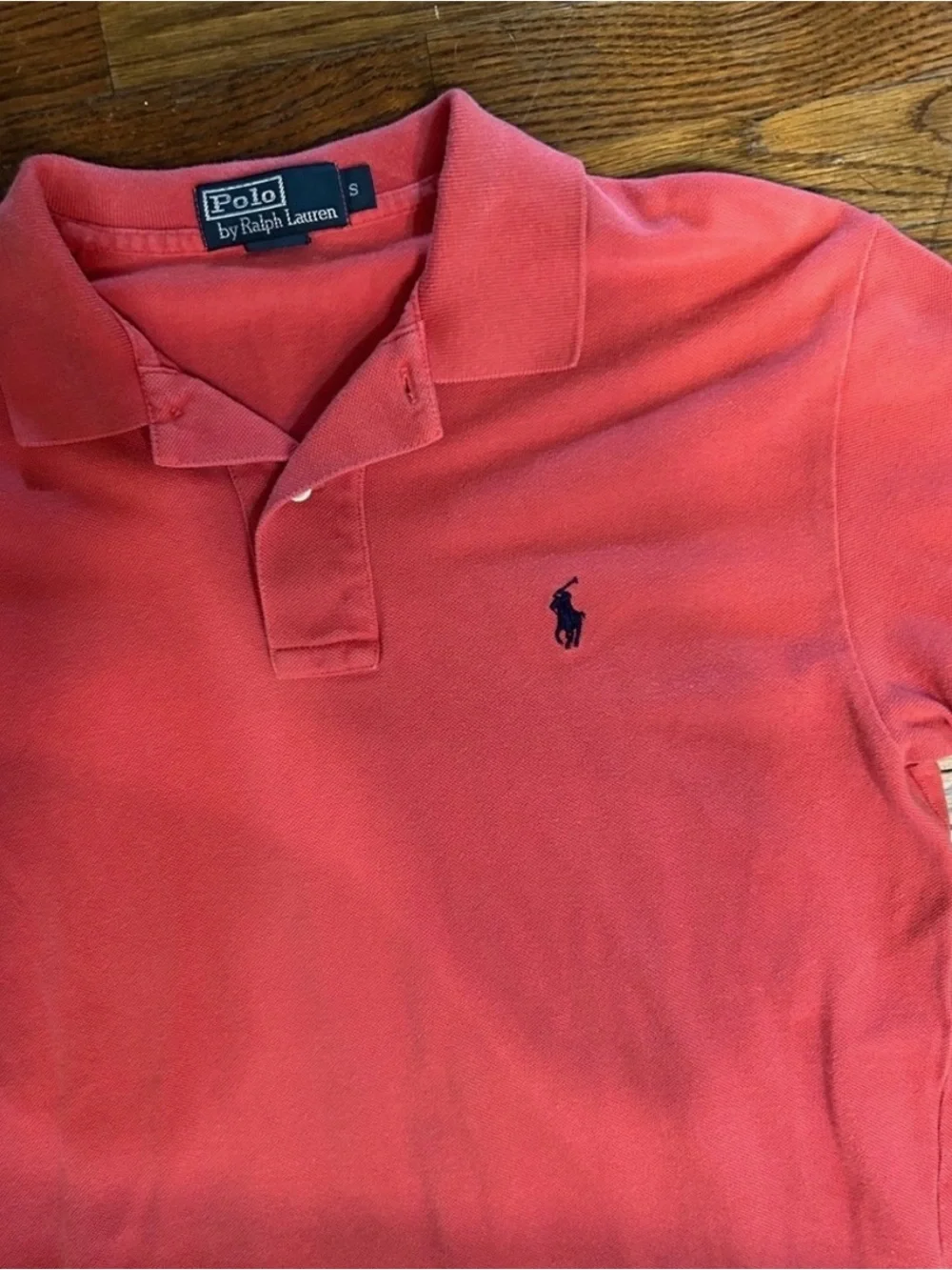 Ralph Lauren Men's Polo Shirt in Coral with Navy Pony
